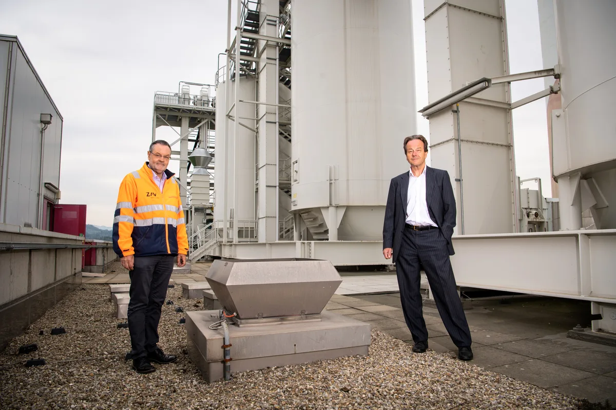 ZAV Recycling AG: 
Verwaltungsratspräsident Horst Meier (Anzug) und Geschäftsführer René Müller.
21.4.2020