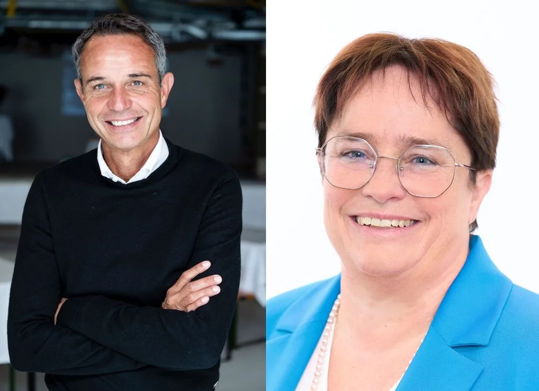 Bildkombo mit Porträts von Magdalena Martullo und Bernhard Heusler.
