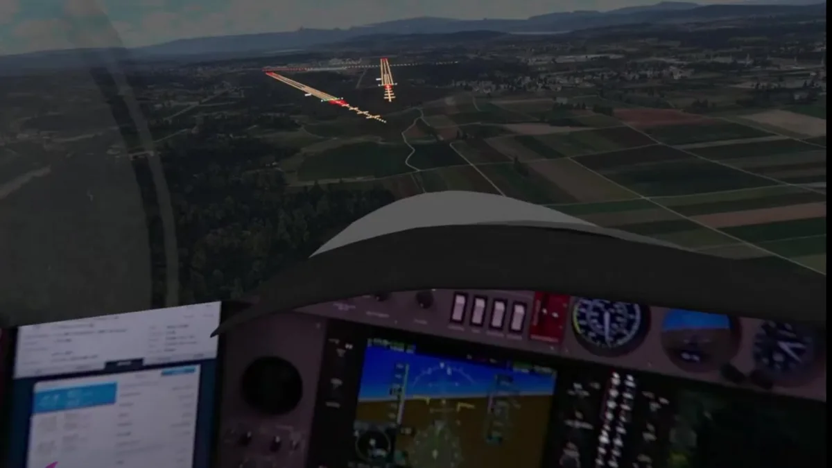 Der Blick durch die VR-Brille im Novasim-Simulator.