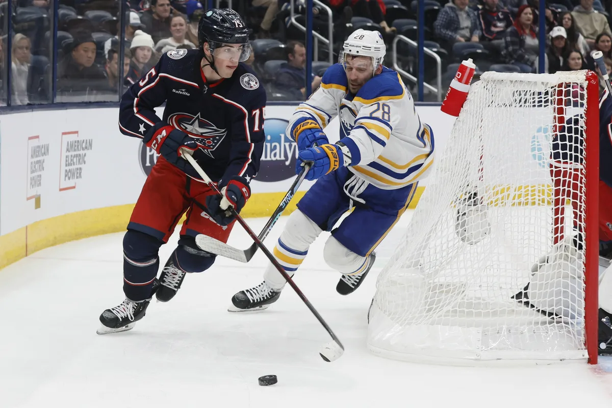 Geschafft: Tim Berni (li.) hält inzwischen NHL-Stürmer wie Buffalos Zemgus Girgensons in Schach.
