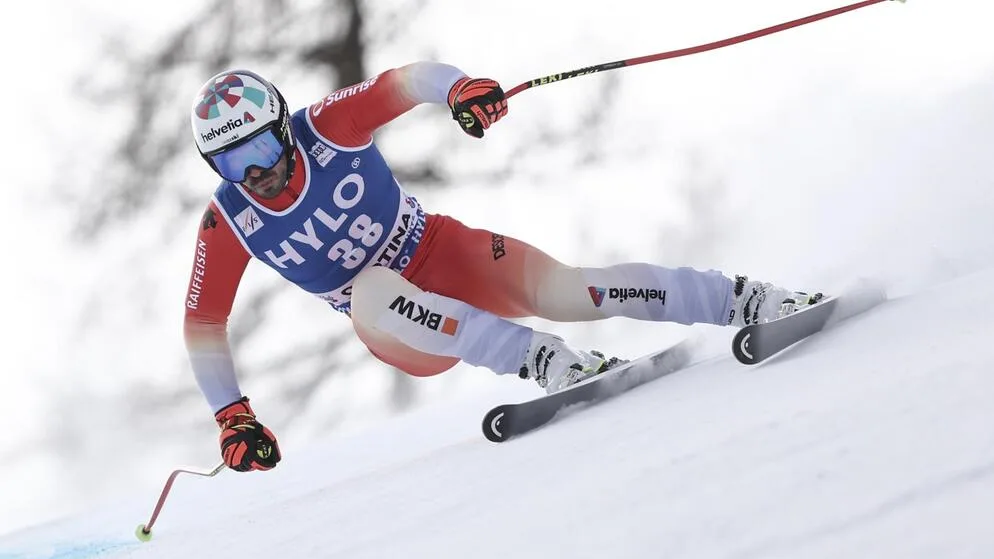 Der Grüninger Gilles Roulin im Super-G von Cortina d'Ampezzo 2023