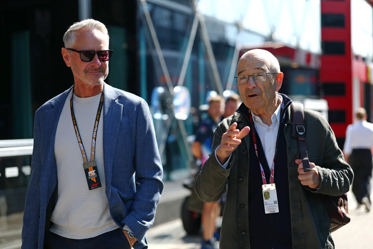 IMOLA, ITALY - MAY 15: Jonathan Wheatley, Team Principal of Stake F1 Team Kick Sauber and Peter Sauber arrive in the Paddock during previews ahead of the F1 Grand Prix of Emilia-Romagna at Autodromo Internazionale Enzo e Dino Ferrari on May 15, 2025 in Imola, Italy. (Photo by Zak Mauger/LAT Images) IMOLA, ITALY - MAY 15: Jonathan Wheatley, Team Principal of Stake F1 Team Kick Sauber and Peter Sauber arrive in the Paddock during previews ahead of the F1 Grand Prix of Emilia-Romagna at Autodromo Internazionale Enzo e Dino Ferrari on May 15, 2025 in Imola, Italy. (Photo by Zak Mauger/LAT Images)