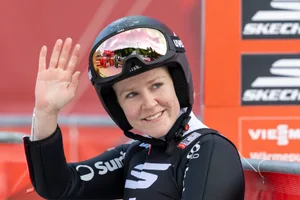 29480828-7 Rea Kindlimann of Switzerland during the women's FIS Ski Jumping World Cup competition at the Gross-Titlis Schanze on Sunday December 21, 2025 in Engelberg, Switzerland. (KEYSTONE/Urs Flueeler)