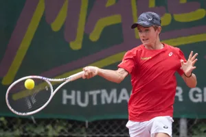 24333427-2 Auf dem Court ist er im Element: Flynn Thomas im Juli 2023 an der Junior Champion Trophy in Bern.