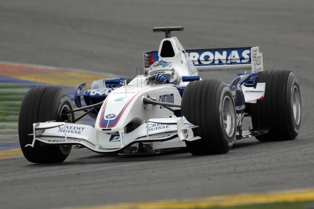 Nick Heidfeld BMW Sauber F1.07 takes the new car out  for the very first time at The Circuit Riccardo Tomo Valencia Spain.