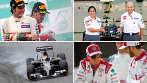 Sergio Perez auf dem Podest in Malaysia 2012 (oben links), Monisha Kaltenborn und Peter Sauber 2012 (oben rechts), Adrian Sutil 2014 im C33 (unten links), Kimi Räikkönen vor der Saison 2021 (unten rechts) Sergio Perez auf dem Podest in Malaysia 2012 (oben links), Monisha Kaltenborn und Peter Sauber 2012 (oben rechts), Adrian Sutil 2014 im C33 (unten links), Kimi Räikkönen vor der Saison 2021 (unten rechts)