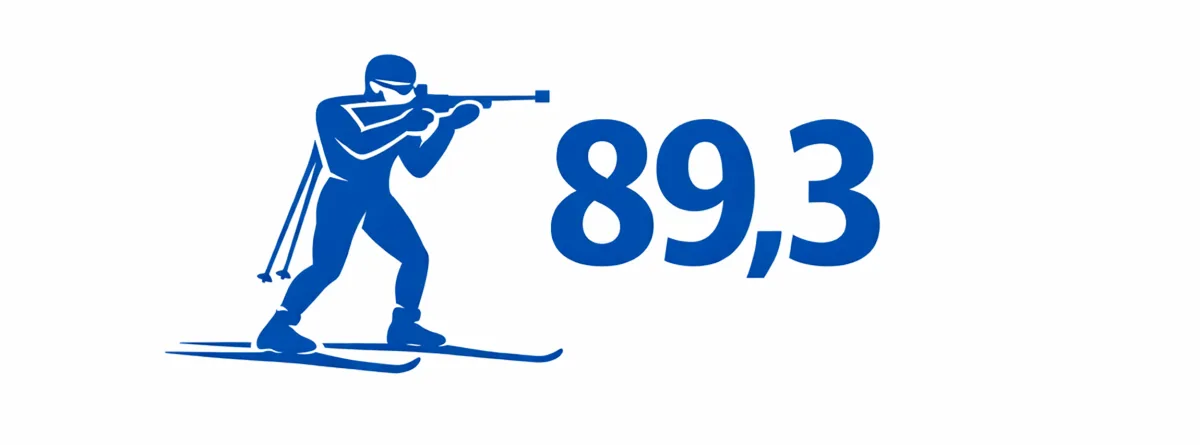 Ein Piktogramm einer Sportart und eine Zahl