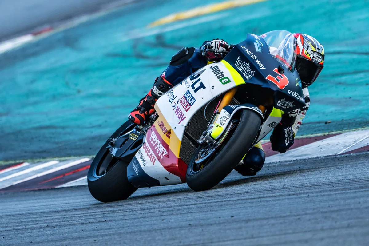 «Extremer Fahrspass»: Randy Krummenacher fand sich auf der Ducati schnell zurecht. Randy Krummenacher, MotoE-Tests 2023