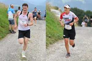 Martin Bader (links) und Daniela Schwarz, Gesamtsieger vom 5-Tage-Berglaufcup. Martin Bader (links) und Daniela Schwarz, Gesamtsieger vom 5-Tage-Berglaufcup.