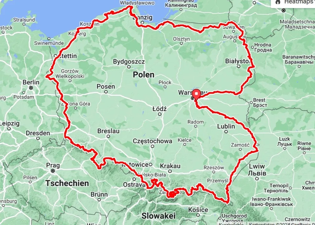 Start und Ziel des Race Around Poland sind in der Hauptstadt Warschau. Strecke des Race Around Poland