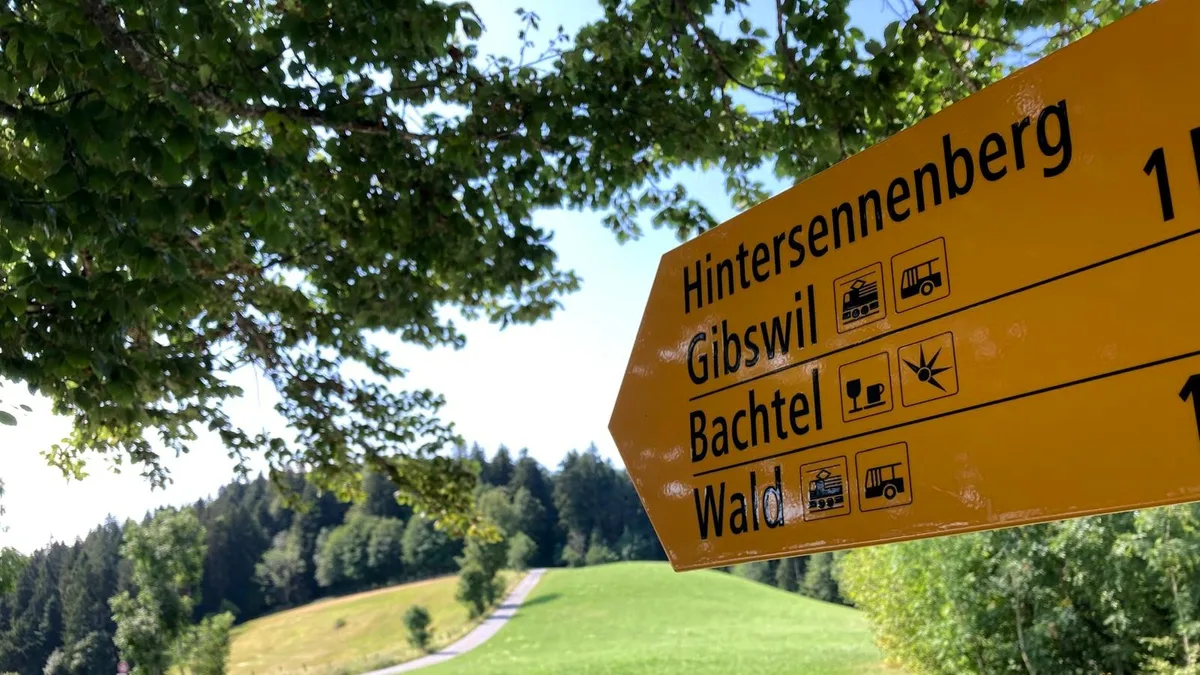 Ein Wanderschild.