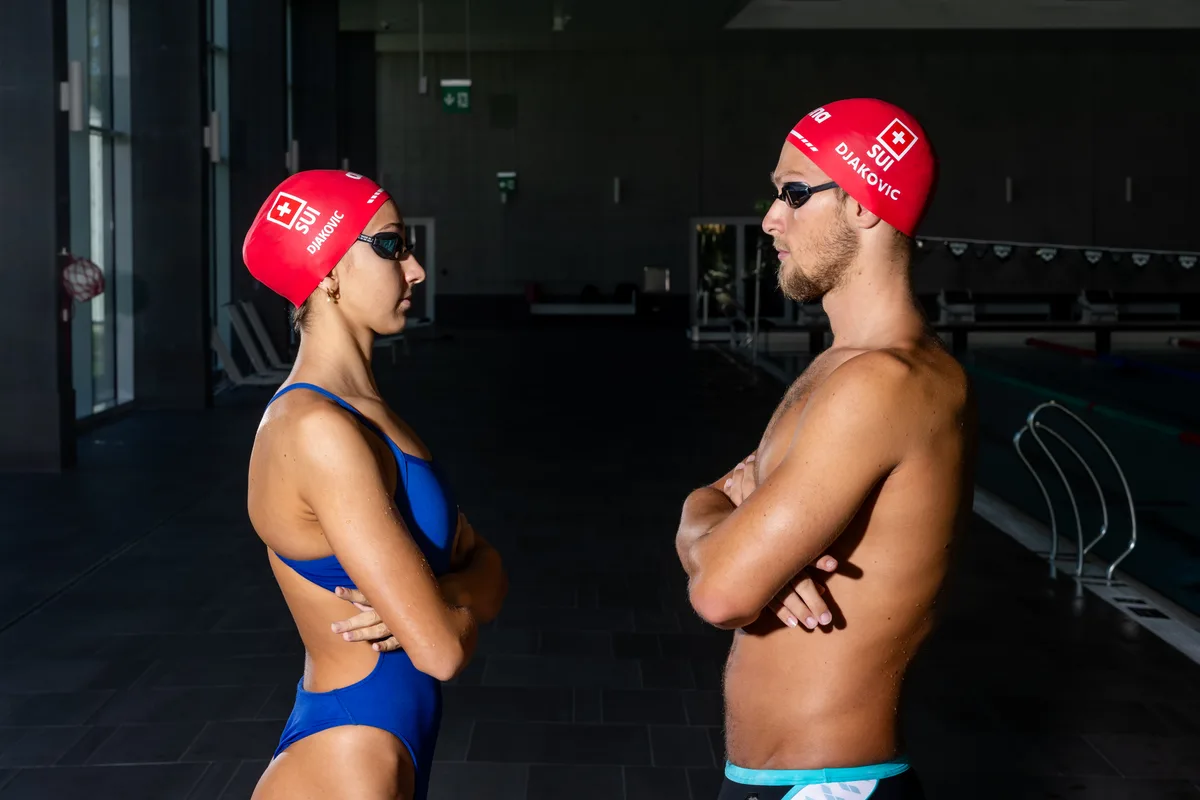 Vanna und Antonio Djakovic im Hallenbad Uster.