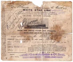 24953437-4 Albert Wirz aus Uster kam beim Untergang der Titanic ums Leben. Einige Überbleibsel wurden von ihm gefunden.