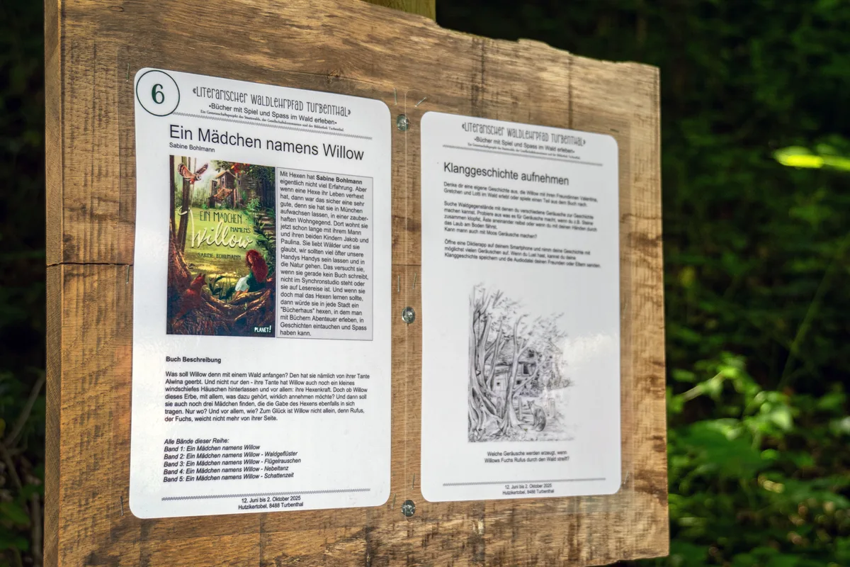 Ein innovativer Rundweg entlang dem Hutzikerbach ist mit 20 Info-Tafeln ausgestattet.