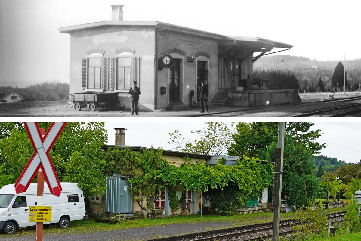 Wer genau hinschaut, erkennt das Stationsgebäude von Ettenhausen-Emmetschloo noch heute. Uerikon-Bauma Bahnserie