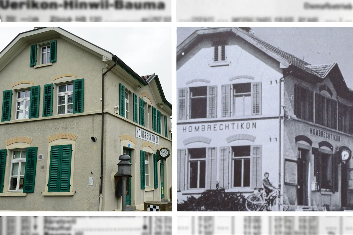 Heute versus früher: Der ehemalige Bahnhof von Hombrechtikon ist noch gut als solcher erkennbar. Uerikon-Bauma Bahnserie.