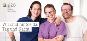 25421799-1 Mitarbeitende des GZO Spitals Wetzikon zeigen Engagement für die Menschen im Zürcher Oberland.