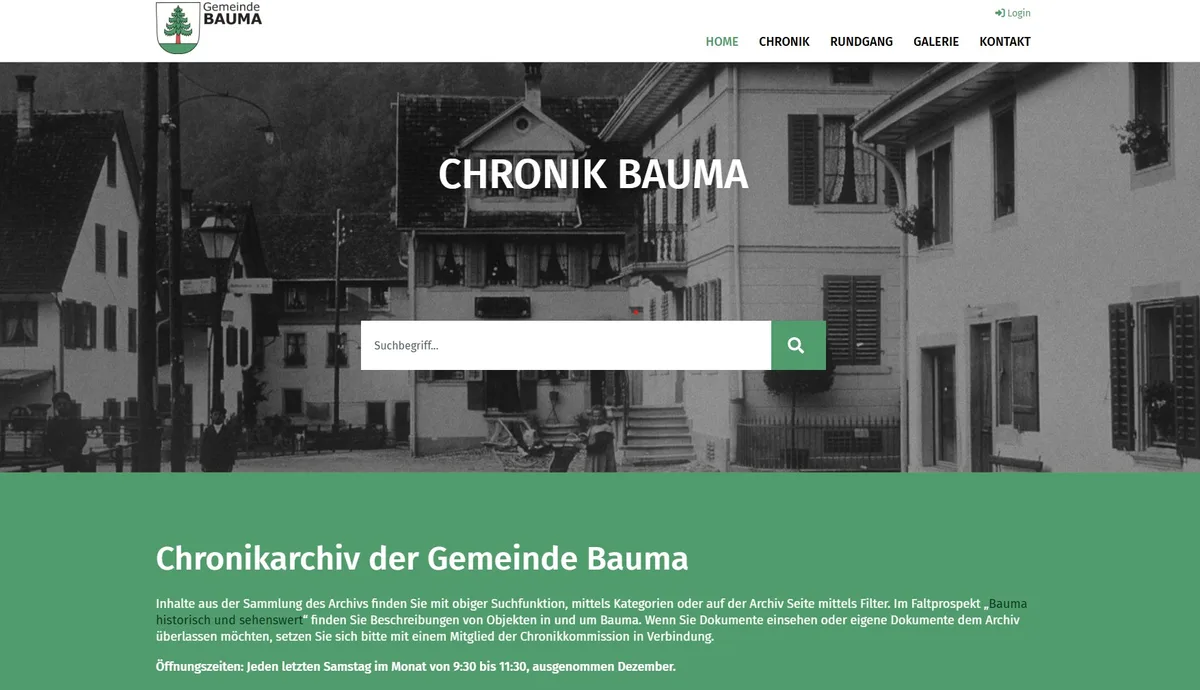 25598628-6 Die Website des Chronikarchivs in Bauma kommt im neuen Kleid daher - und will benutzerfreundlicher sein.