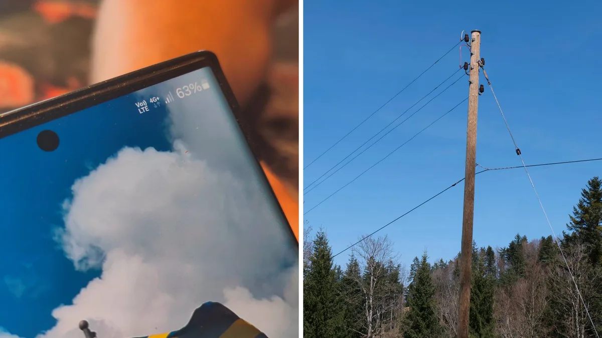 25427150-3 Spärlicher Handyempfang ist das Maximum. Es hängt kein Glasfaserkabel am Telefonmast in Oberbräch.