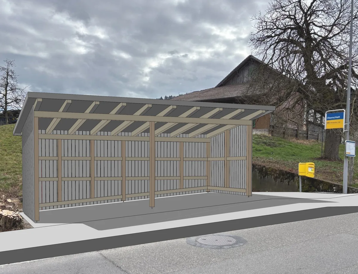 So soll das neue Bushäuschen an der Unterdorfstrasse aussehen. So soll das neue Bushäuschen an der Unterdorfstrasse aussehen.
