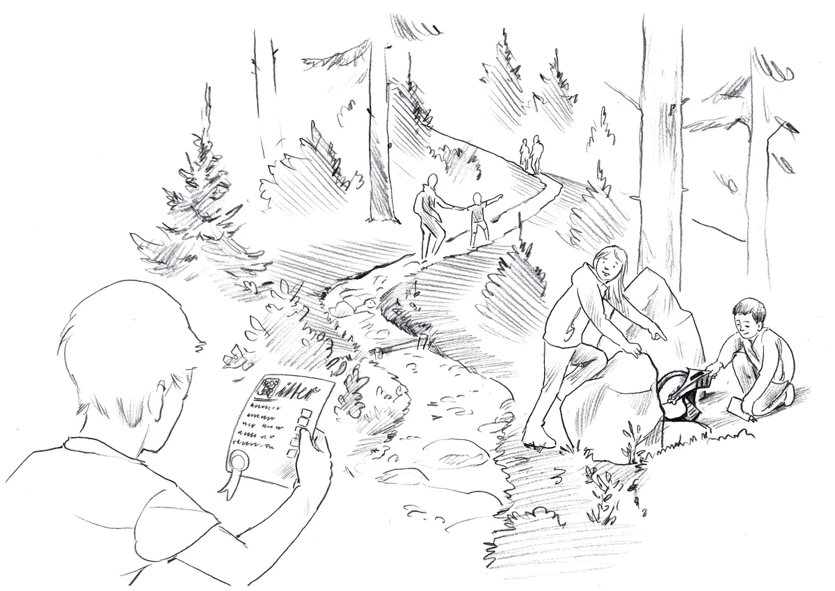 Skizzierung eines Moduls Erlebnisraums.