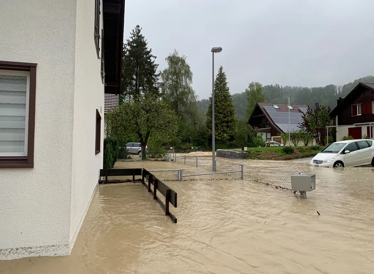 Am 5. Mai 2022 abends führten heftige Unwetter mit viel Regen zu Überschwemmungen in Zell.