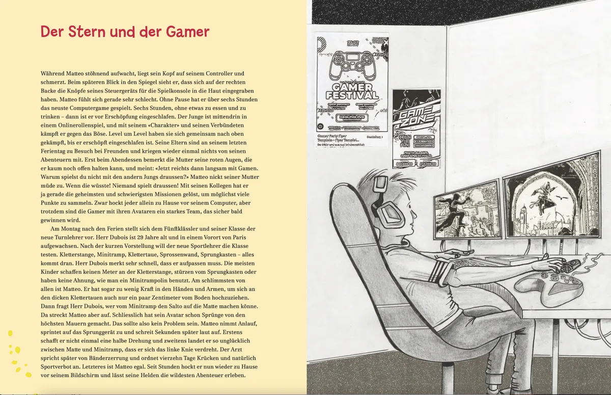 Man sieht eine Buchseite mit Text und Bild