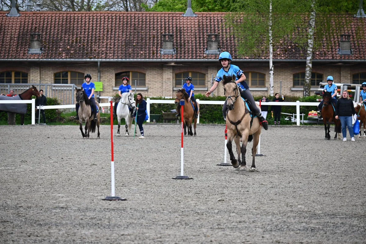 Man sieht ein Mädchen auf einem Pony.