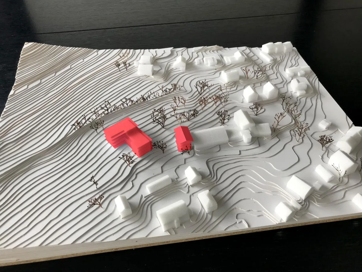 Modell zum Projekt beim Haus der Stille für 15 Alterswohnungen.