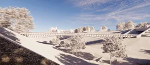 Aabach Brücke – Visualisierung mit Blick vom Badi-Weg Richtung Norden Aabach Brücke – Visualisierung mit Blick vom Badi-Weg Richtung Norden