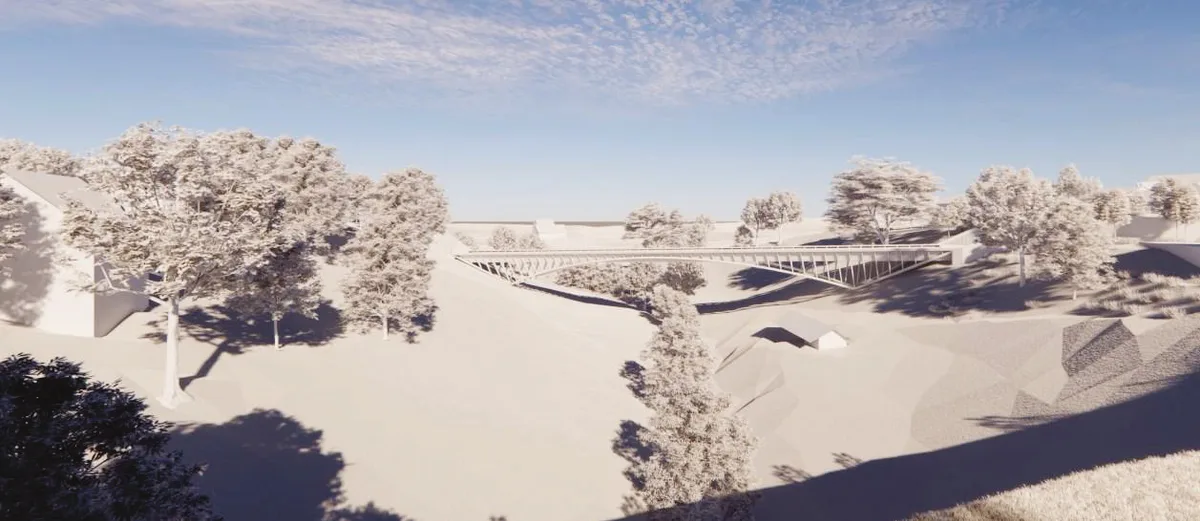 Visualisierungen einer Brücke über den Aabach in Grüningen.