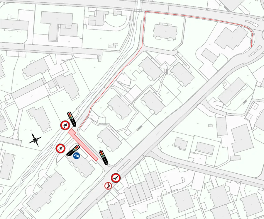 Während zirka zweier Monate wird der Verkehr an der Zürcherstrasse und der Strasse Am Wildbach mit Ampeln durch die Baustelle geführt. Man sieht auf der Karte eingezeichnet, wo sich die Verkehrsbehinderung befindet.