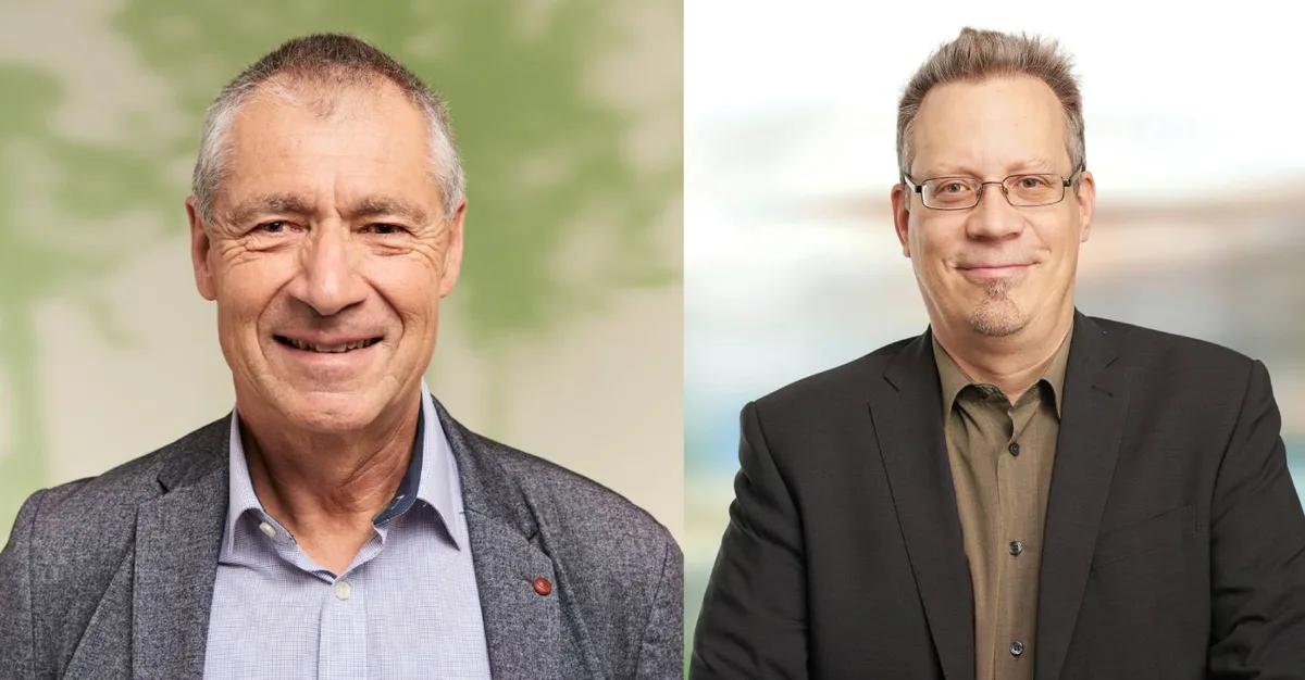 Porträts von zwei Männern.