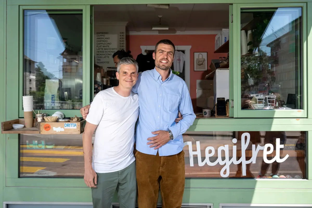 Foto von der Geschäftsleitung des Kaffeefensters Hegifret.