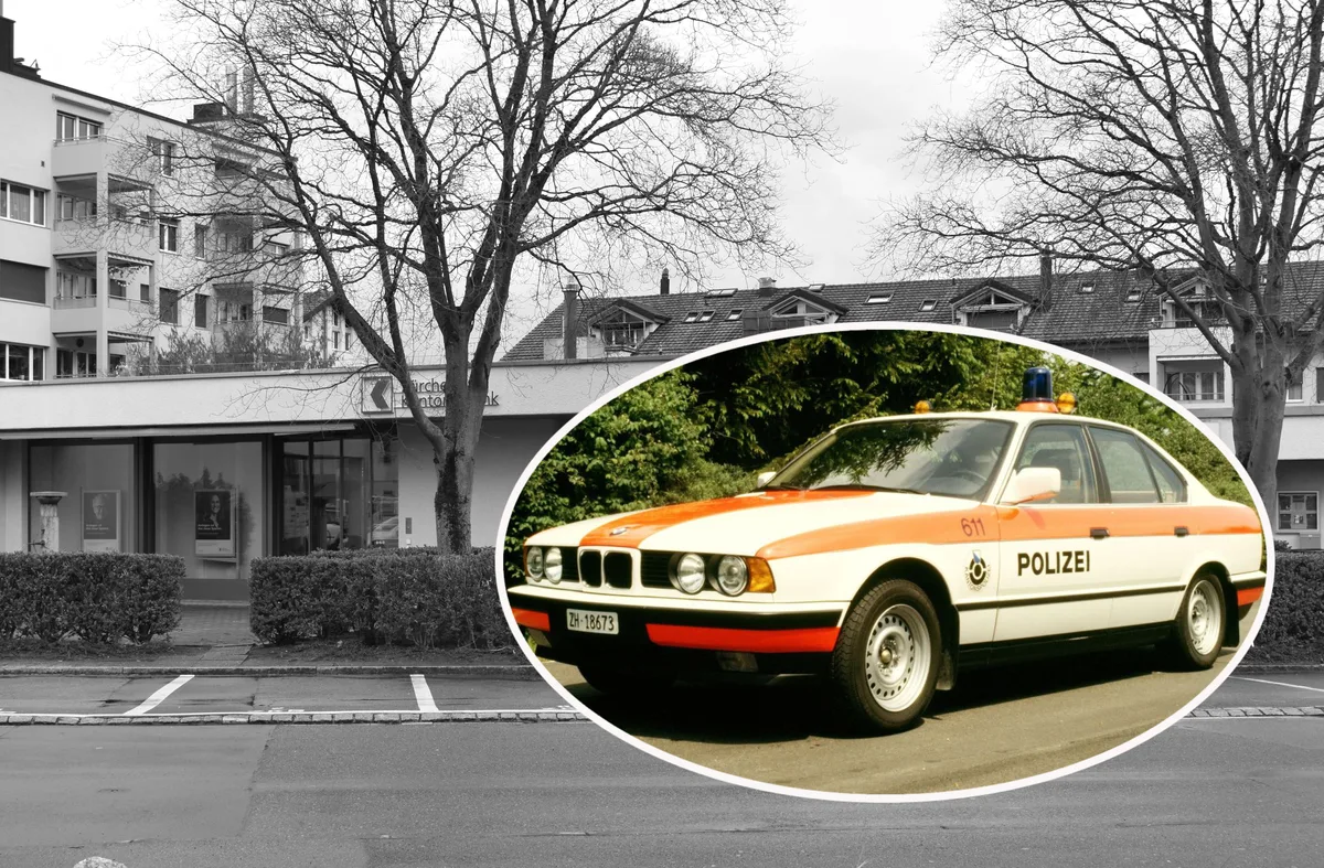 Beim Banküberfall in Fällanden war zufälligerweise die Polizei mit Einsatzfahrzeugen bereits vor Ort.