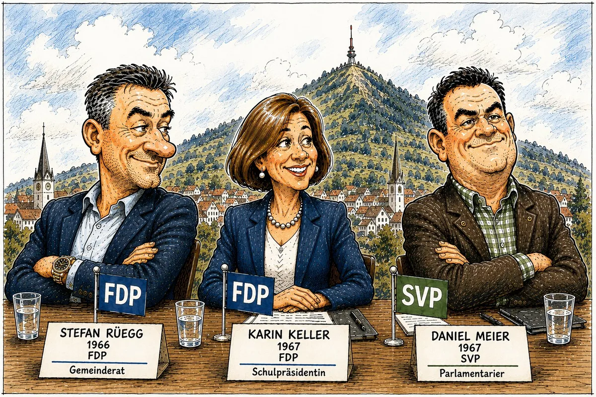 Ja, richtig erkannt. Dieses Bild wurde mit KI generiert. Es sind fiktive Personen aus der Regierung im Oberland – sozusagen.