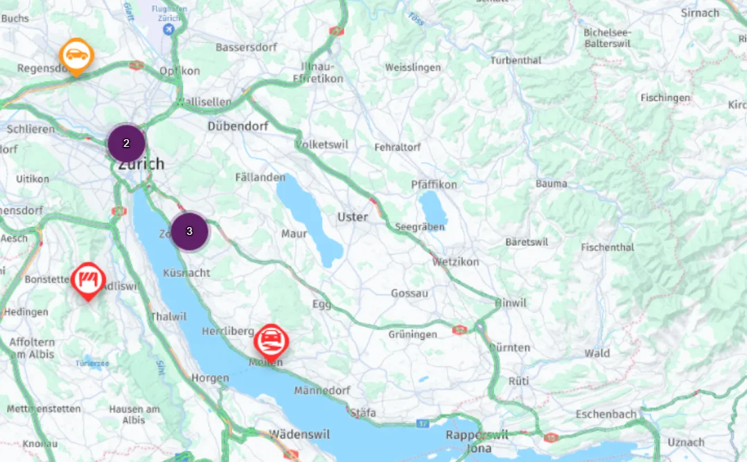 Auf den Strassen der Region rollte der Verkehr am Freitagmorgen laut TCS-Strasseninfo reibungslos. (Stand 7.45 Uhr) Grafik