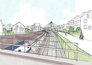 31793505-10 Die Bülacher Linie Richtung Hauptbahnhof mit der Abfahrt in die «Unterquerung Storchen»: Die dortigen Anwohnenden müssen die SBB nun stärker vor Lärm schützen.