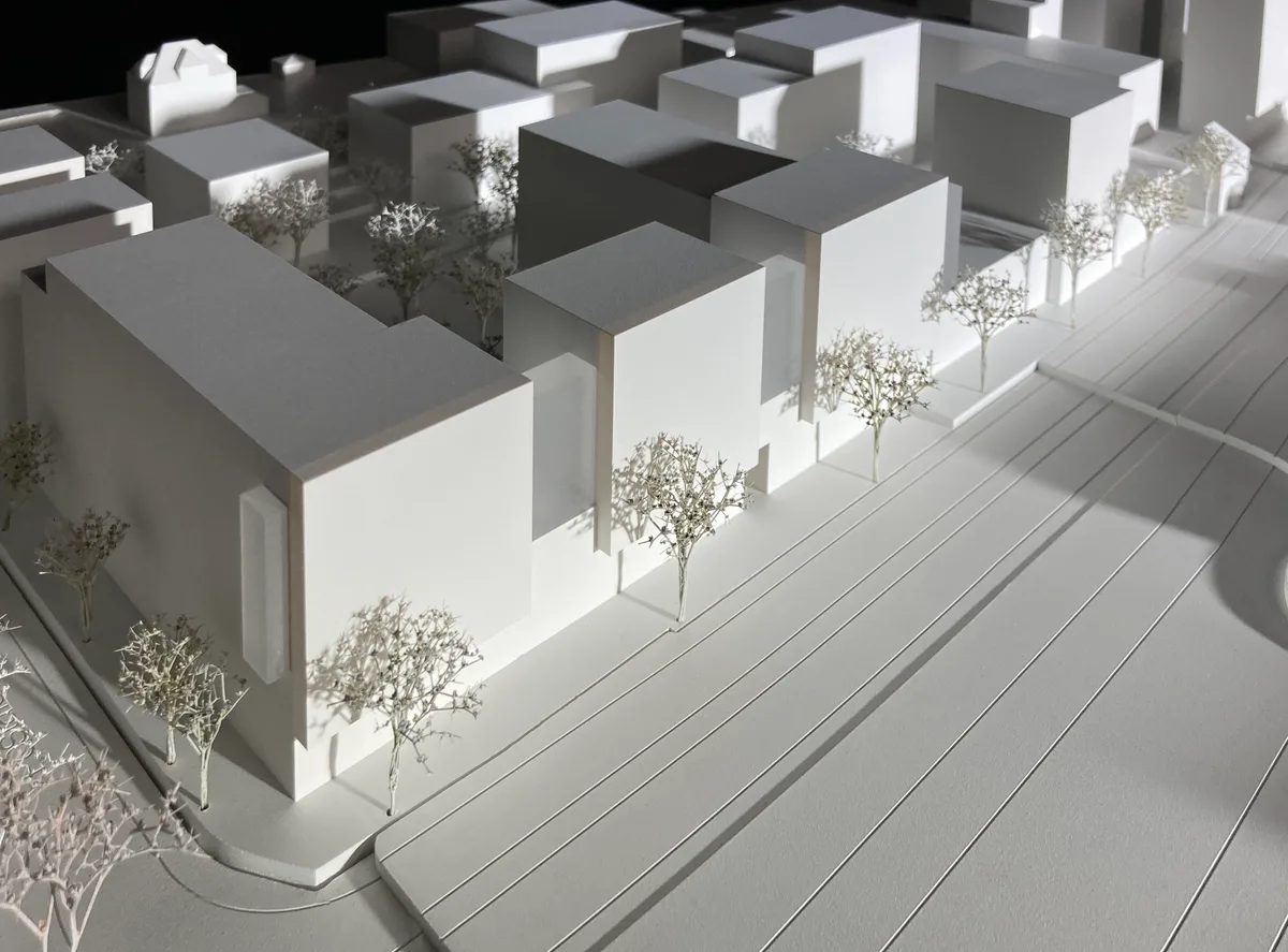 10756635-1 Gestaltungsplan Pestalozzistrasse in Wetzikon, der im Februar 2023 öffentlich aufgelegt worden ist; Visualisierung Modell Plan Karte