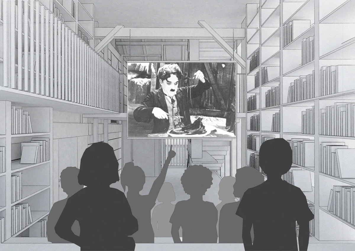 Man sieht die Visualisierung eines kleinen Kinosaals.