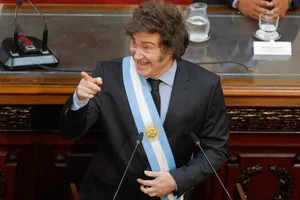epa11933928 Argentine President Javier Milei gives a speech in front of deputies and senators during the opening of the 143rd legislative assembly in the Chamber of Deputies of the National Congress in Buenos Aires, Argentina, 01 March 2025. EPA/JUAN IGNACIO RONCORONI epa11933928 Argentine President Javier Milei gives a speech in front of deputies and senators during the opening of the 143rd legislative assembly in the Chamber of Deputies of the National Congress in Buenos Aires, Argentina, 01 March 2025. EPA/JUAN IGNACIO RONCORONI