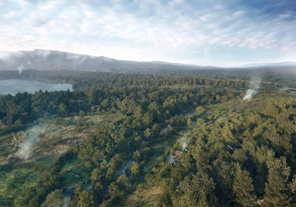 So könnte es ausgesehen haben: Zürich um 2600 vor Christus in einer Visualisierung. landschaft