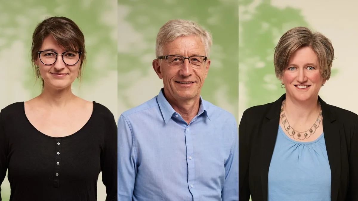 Das neue Dreier‐Co‐Präsidium, v. l. n. r.: Linda Bruggmann, Martin Wunderli und Seraina Steinlin. Das neue Dreier‐Co‐Präsidium, v. l. n. r.: Linda Bruggmann, Martin Wunderli und Seraina Steinlin.