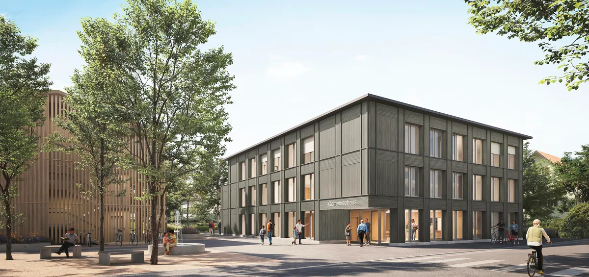 Visualisierung des möglichen neuen Gemeindehauses Mönchaltorf