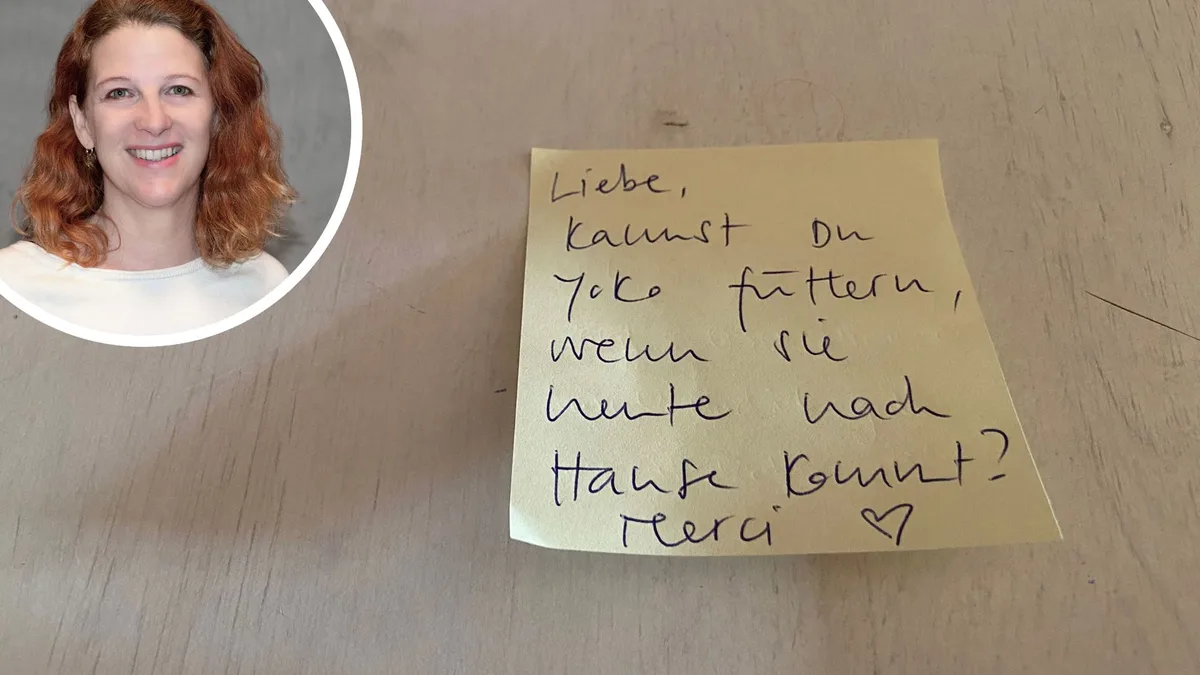 Unsere Autorin setzt auf Kommunikation über Post-its: Es geht schnell und landet (meistens) am richtigen Ort. Unsere Autorin setzt auf Kommunikation über Post-its: Es geht schnell und landet (meistens) am richtigen Ort.