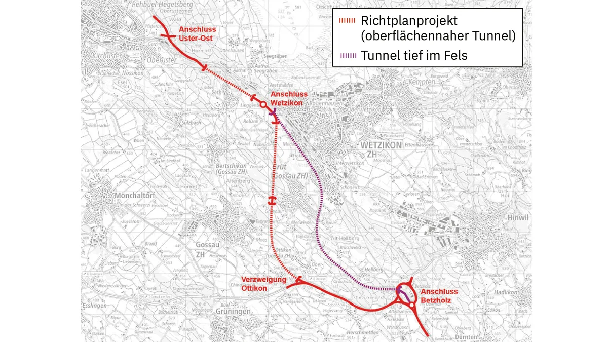 Oberlandautobahn Karte Januar 2022