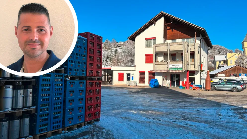 Claudio Tessari hatte im Sommer grosse Mühe, Mitarbeiter zu finden. Man sieht einen Getränkehandel. Oben links sieht man den Kopf eines Mannes.