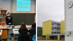 Redaktorin Bettina Schnider hält eine Präsentation vor einer Schulklasse in Turbenthal. Redaktorin Bettina Schnider hält eine Präsentation vor einer Schulklasse in Turbenthal.
