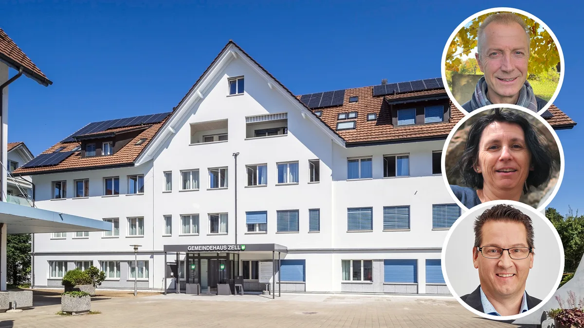 22249159-1 Gemeindehaus Zell. Emil Ott, Corinne Pfister und Noel Kurzen.