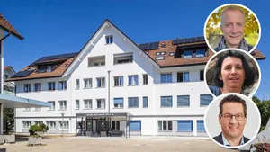 22249159-1 Gemeindehaus Zell. Emil Ott, Corinne Pfister und Noel Kurzen.